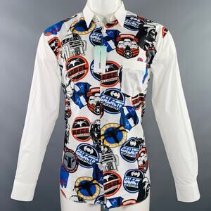 M Star Wars White Multi Color Print Cotton Long Sleeve Shirt